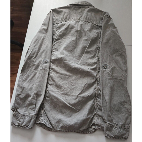 Natural Reflections Gray Long Sleeve Button Shirt Emroidered Size Large - Picture 9 of 10